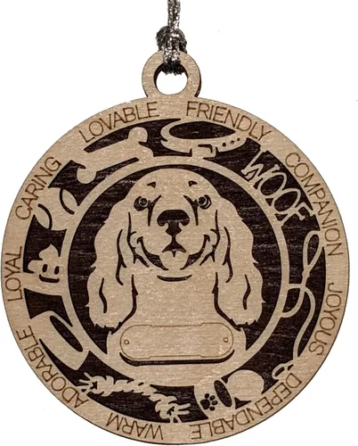 Miniatura 83 de Adorno de Navidad personalizado de madera para perro de 3 pulgadas, nombre y texto personalizables, hecho a mano en Estados Unidos, diseño de corte