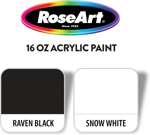 Miniatura 3 de RoseArt Juego de pintura acrílica Blancanieves y Raven Black de 16oz
