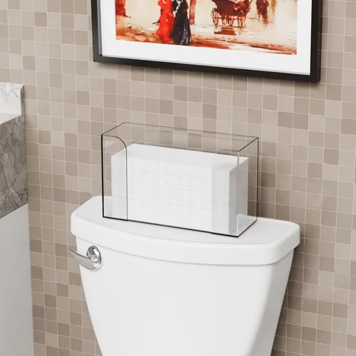 Miniatura 8 de Dispensador de toallas de papel de baño transparente, soporte para toallas de papel acrílico triple de 11 pulgadas de largo, dispensador de toallas