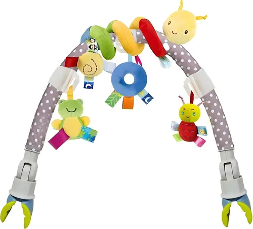 Miniatura 2 de Asiento de coche y cochecito de juguete, juguetes para bebés, juguetes de dibujos animados de interacción sensorial con campanas sonoras, colgar