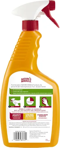 Miniatura 2 de Nature's Miracle Destructor de manchas para desorden de perros, 24 onzas, fórmula Oxy con aroma a naranja