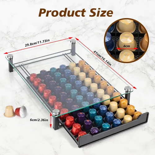 Miniatura 3 de RECAPS Soporte para cápsulas de café de almacenamiento de cápsulas pequeñas compatible con Nespresso Original Line Coffee Pods Organizador de cocina