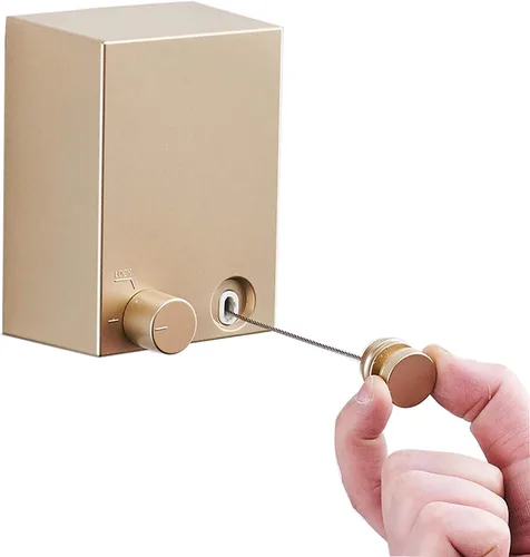 Miniatura 7 de BESy Funda retráctil ABS + secadora de aluminio con cuerda doble de acero inoxidable ajustable, estilo hotel, resistente, método de montaje