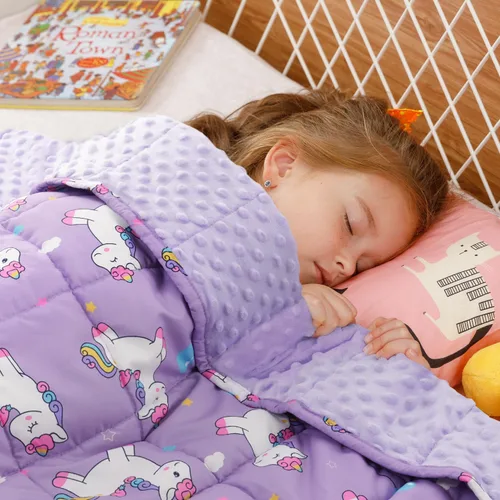 Miniatura 19 de BUZIO - Cobija infantil con peso, algodón transpirable con esferas y dibujos Leopardo Rosa