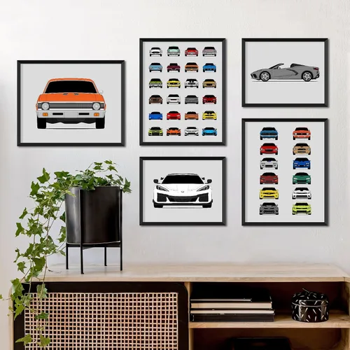 Miniatura 5 de Custom Car Posters Póster hecho a mano compatible con Chevy Camaro SS 1969 de 1ª generación, decoración de pared, 8 x 10 pulgadas, impresión