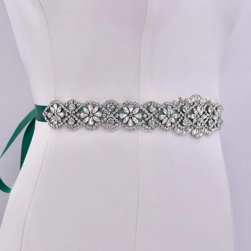 Miniatura 72 de azaleas Cinturón de boda fino de cristal para mujer, cinturón de novia para boda, dama de honor, accesorios de vestido de niña de las flores, 16