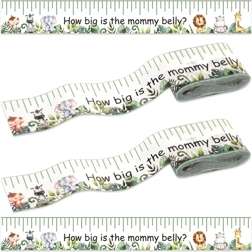 Coume 2 rollos de cinta métrica para baby shower, de 2 pulgadas x 150 pies, cinta métrica de vientre para baby shower, regalos y suministros de