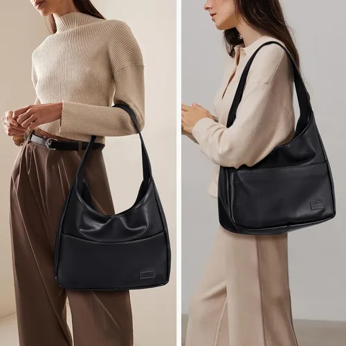 Miniatura 2 de Bolso de mano de piel sintética para mujer, bolso de hombro para universidad, bolso de mano de cuero Hobo, bolso de mano de trabajo