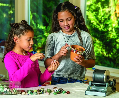 Miniatura 6 de Kit de pulidor de rocas para aficionados de National Geographic - Pulidora de rocas para niños y adultos, barril con reducción de ruido, grano, 1.13
