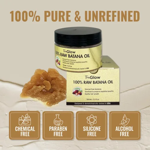 Miniatura 2 de TruGlow Aceite de batana 100% crudo y sin refinar Hidratante natural para cuero cabelludo seco, brillo y cabello saludable Aceite nutritivo