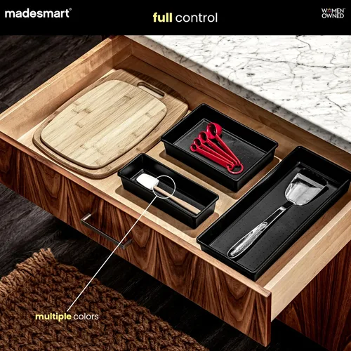Miniatura 4 de madesmart Classic - Cubo de almacenamiento largo (13 x 4 pulgadas), color blanco non slip feet, rounded corners, open compartment, soft grip