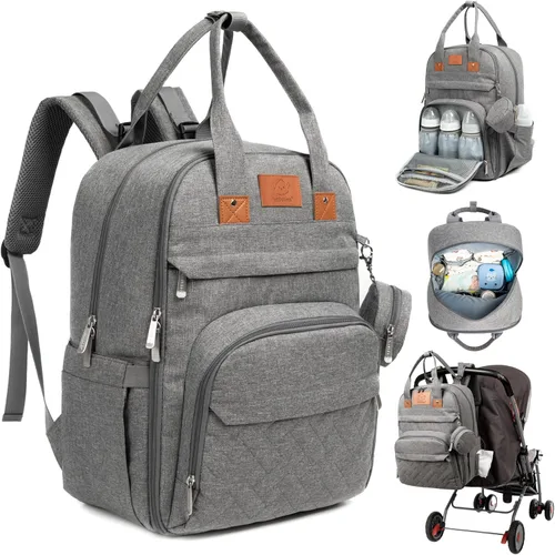 Miniatura 10 de Mochila de Pañales KeaBabies - Gran Bolso de Pañales para Bebé con Cambiador, para Niño, Niña, Mochila de Viaje para Mamá y Papá, Impermeable