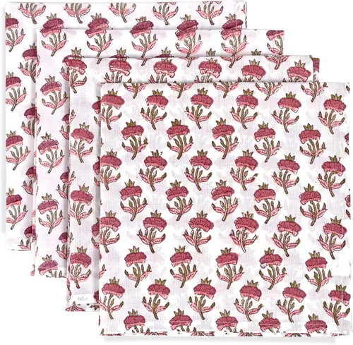 Miniatura 20 de Ridhi - Servilletas de 100 % algodón con estampado de espárragos verdes de 18 x 18 pulgadas (juego de 4) servilletas de cocina reutilizables