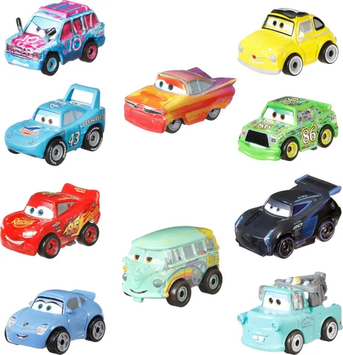 Mattel Disney Pixar Cars Mini Racers, paquete de 10 vehículos coleccionables de juguete para niños y coleccionistas a partir de 3 años (exclusivo de