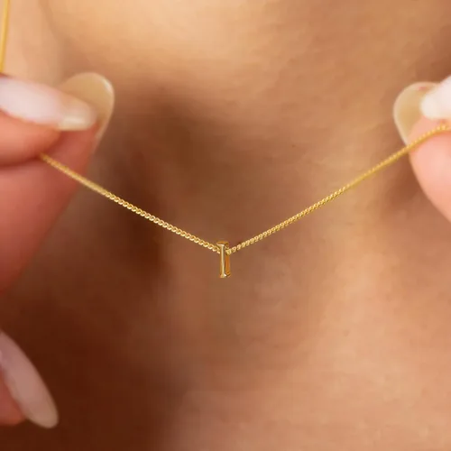 Miniatura 4 de MONOOC - Collares con inicial minúscula para mujeres y niñas, chapado en oro de 14 quilates, minimalista personalizado con nombre con monograma