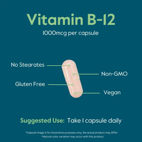 Miniatura 5 de BESTVITE Vitamina B12 (metilcobalamina) 1000mcg (240 cápsulas vegetarianas) (metilo B12) - Sin estearatos - Vegano - Sin OMG - Sin gluten