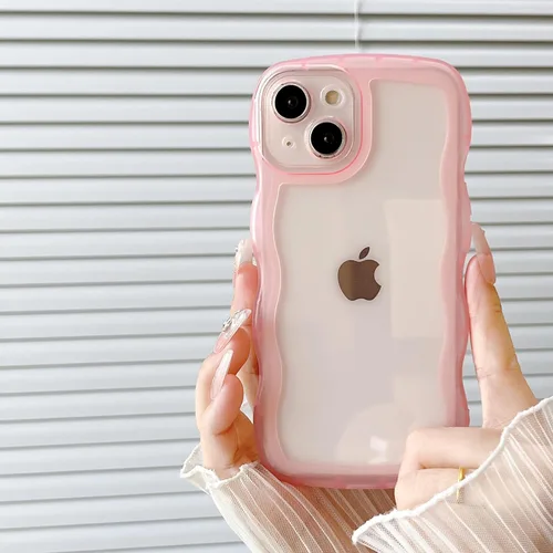 Miniatura 7 de FABSPARK - Funda para iPhone 11, diseño simple, marco ondulado, estética, silicona suave, color beige
