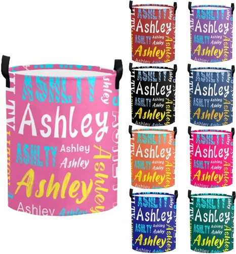 Miniatura 16 de Cesta de lavandería personalizada con nombre, cesta de lavandería plegable con asa para baño, sala de estar, dormitorio Color: 13