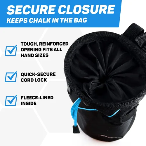 Miniatura 3 de Bolsa de tiza para escalada en roca - Accesorios de equipo para regalos de escalada en roca - Cinturón de enganche rápido, bolsillos grandes