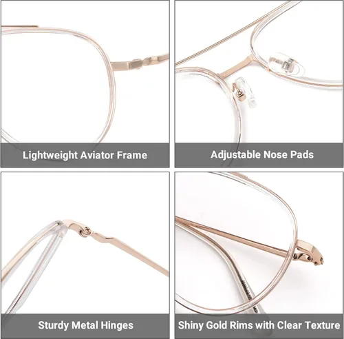 Miniatura 3 de Zeelool Readers Chic TR90 - Lentes de lectura estilo aviador para mujer con revestimiento antirreflectante estándar Ellis TX531583-03