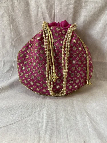 Miniatura 3 de Bolso de mano con asa de perlas de Batwa, diseño étnico indio, para mujer