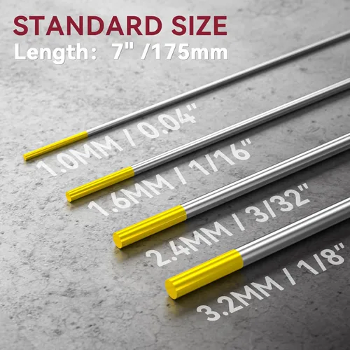 Miniatura 3 de ARCCAPTAIN Electrodo de soldadura TIG de tungsteno, paquete de 10 unidades de 1/16 x 7 pulgadas (dorado, 1.5% lantanado, WL15/EWLa-1.5)