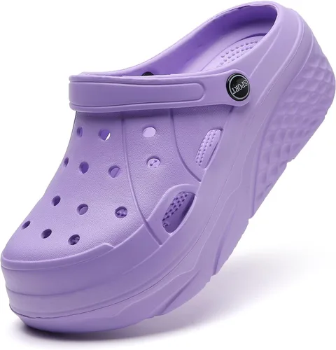 Miniatura 9 de SECHRITE Zuecos de plataforma para mujer, zapatos de jardín, impermeables, para playa, piscina, sandalias de verano, pantuflas para el hogar, serie