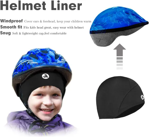 Miniatura 5 de EMPIRELION Casco térmico para niños, diseño de calavera, ligero, para deportes juveniles, para correr, para niños, niñas y niños