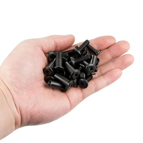 Miniatura 3 de 25 tornillos hexagonales negros y tuercas de barril M6x20mm para muebles, tornillos hexagonales negros y tuercas de barril, tornillos de fijación