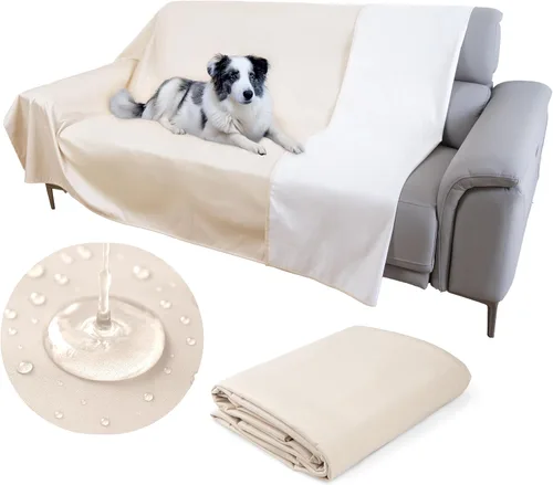 Miniatura 7 de Funda protectora impermeable o forro delgada reversible para cama o sofá (tamaño individual de 90 x 55 pulgadas), para perros y gatos, bebés