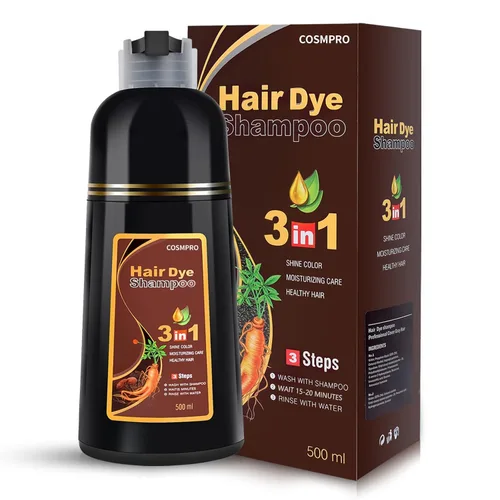 Miniatura 7 de cosmpro Champú de Tinte para Cabello Castaño para Cobertura de Cabello Gris Champú de Color de Cabello Champú de Tinte de Cabello a Base de Hierbas