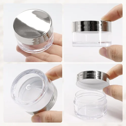 Miniatura 4 de Beauticom - Tarros transparentes redondos de acrílico con tapas para bálsamos labiales, cremas, maquillaje, cosméticos, muestras, ungüentos y otros