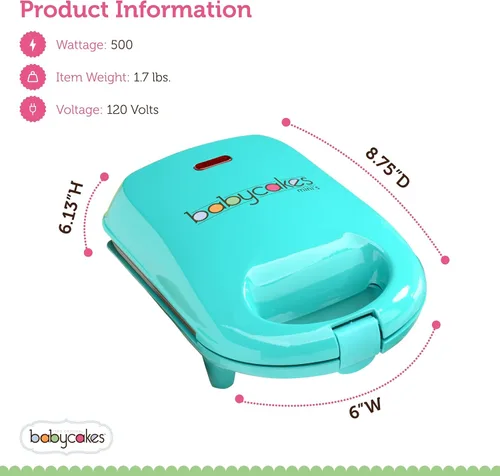 Miniatura 6 de Babycakes Mini Waflera de palitos de gofres de Select Brands - Mini Waflera de palitos de gofres para el desayuno - Cuenta con revestimiento