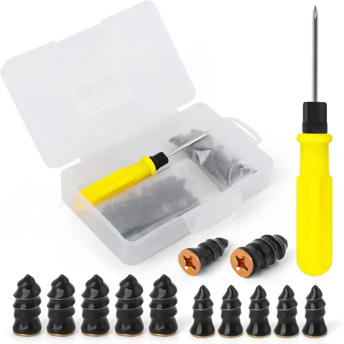Miniatura 7 de MEANLIN 40 piezas de clavos de goma para reparación de neumáticos, tornillos de goma para reparación de neumáticos al vacío, negro, herramienta