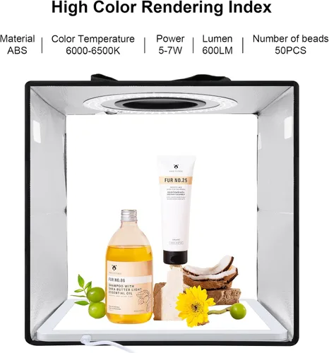 Miniatura 6 de PULUZ - Panel de luz LED sin sombras para caja de estudio fotográfico, placa de luz suave de 8 x 8 pulgadas / 7.9 x 7.9 in para fotografía, luz