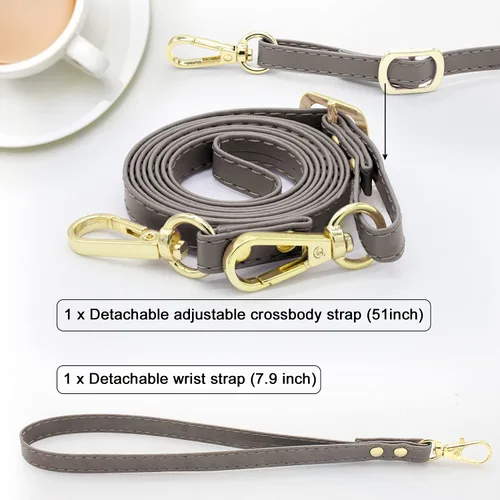 Miniatura 5 de Funda compatible con iPhone 15 Plus/iPhone 14 Plus, Crossbody con doble cremallera desmontable de cuero tipo cartera funda para teléfono