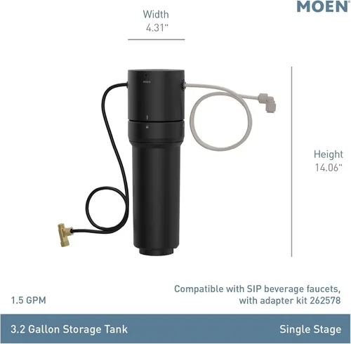 Miniatura 6 de Moen Sistema avanzado negro de la filtración del agua de la sola etapa debajo del fregadero, F9800