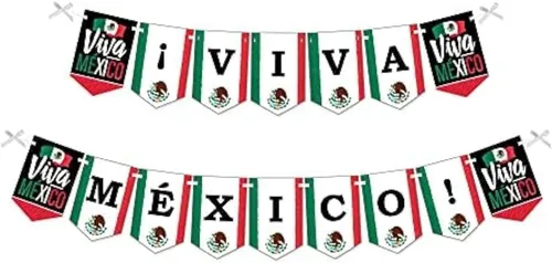 Big Dot of Happiness Viva Mexico - Banderines para fiesta del Día de la Independencia mexicana - Decoraciones para fiestas - Viva México