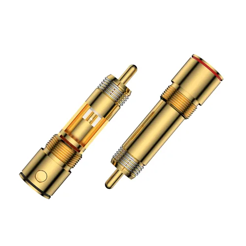 Miniatura 7 de Viborg 4pcs Hi-End RCA Macho Enchufes Cobre Puro Chapado en Oro Soldadura RCA Jack Conectores (VR109G)