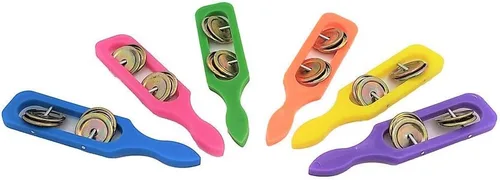 Miniatura 3 de Zugar Land - 12 platillos con asas de plástico (5 pulgadas) - Suministros para fiestas infantiles, instrumentos musicales preescolares, emisores
