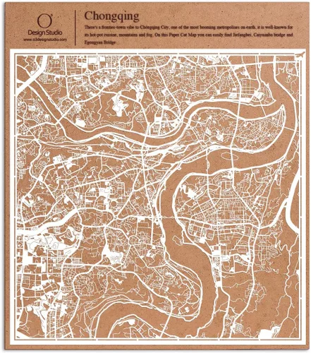 Miniatura 158 de O3 Design Studio Aberdeen - Mapa de papel cortado en papel blanco de 12 x 12 pulgadas