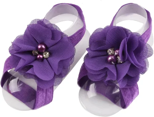 Miniatura 4 de Elesa Miracle - Sandalias descalzas para bebé con perlas Rhinstone