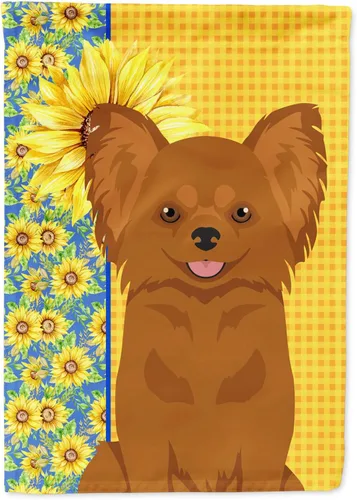 Miniatura 145 de Caroline's Treasures WDK5331CHF - Bandera de verano con diseño de girasoles rojos y blancos, manga grande, para porche, para colgar en la pared