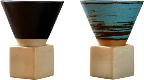 Miniatura 8 de Taza de té personal de cerámica vintage, 6.8 fl oz, tazas de café expreso, taza de café expreso, accesorios de té con base para oficina en casa