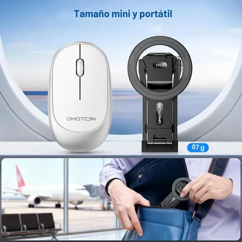 Miniatura 6 de OMOTON TP03 [ultradelgado] para trípode MagSafe, trípode magnético giratorio de 360° para iPhone 17/16 Pro Max Air para mujeres y hombres, soporte