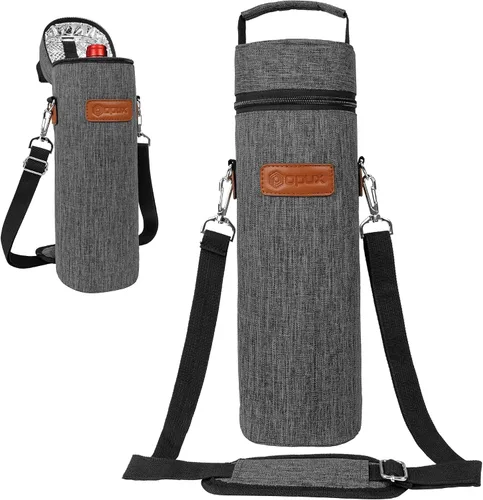 Miniatura 9 de opux Bolsa de Vino para Botella Individual, Bolsa Aislada para Enfriar Vino para Viaje, Picnic, Playa con Correa de Hombro, Estuche Térmico