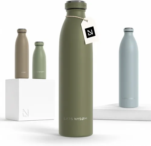 Miniatura 72 de LARS NYSØM Botella de agua XL de acero inoxidable aislada 12oz 17oz 25oz 34oz 51oz Botella térmica aislada para bebidas calientes y frías Azul