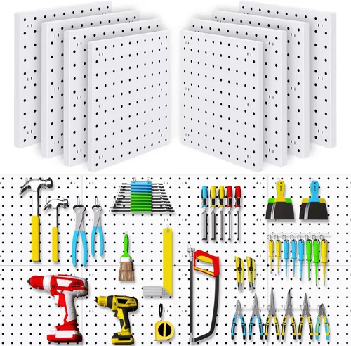 Miniatura 10 de Tableros de clavijas, paneles organizadores de pared, tableros de clavijas para pared, sala de manualidades, cocina, garaje, sala de estar, baño