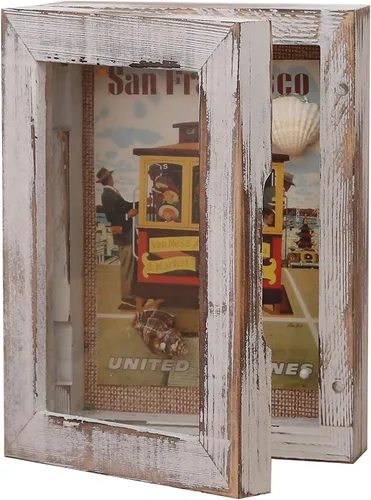 Miniatura 10 de Caja de sombra de 5 x 7, tamaño de pantalla de 4 x 6 pulgadas, marco de caja de sombra con ventana de cristal, vitrina pequeña con bisagra, mini