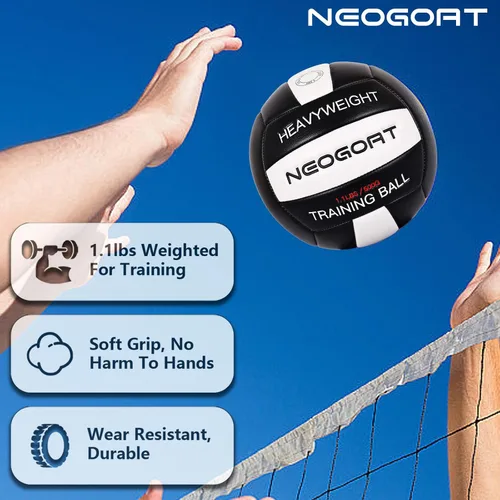 Miniatura 6 de Balón de voleibol pesado de 1.1 libras para colocadores, entrenador de saque, equipo de entrenamiento de voleibol pesado para colocadores, tamaño 5